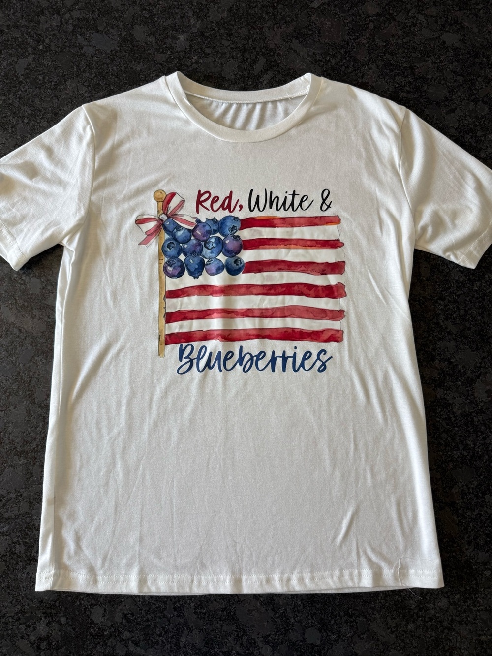 White 'Red, White & Blueberries' Graphic Short Sleeve Tee